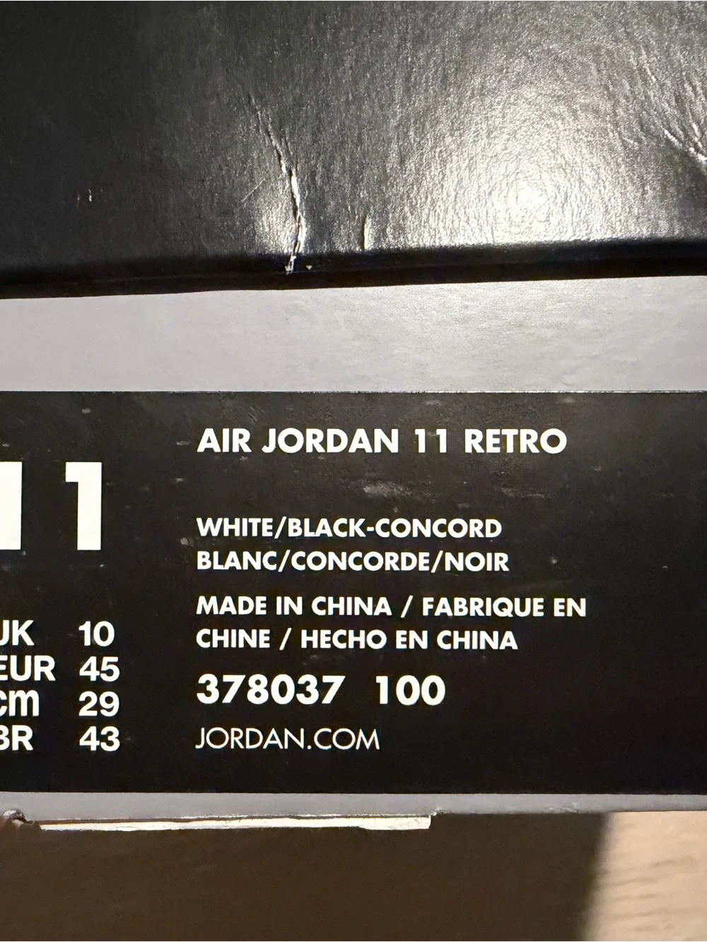Air Jordan 11 Retro High Concord Men's High-Top Sneakers - White/Black with box